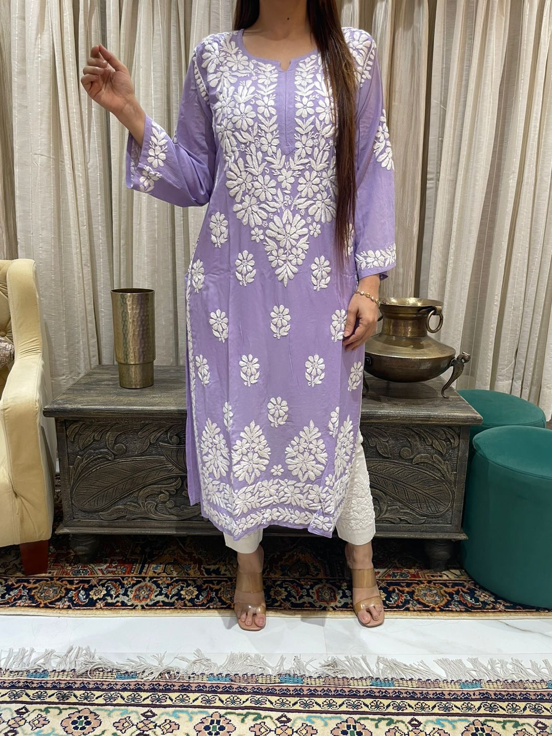 Lucknow Two Pc Set Lavender